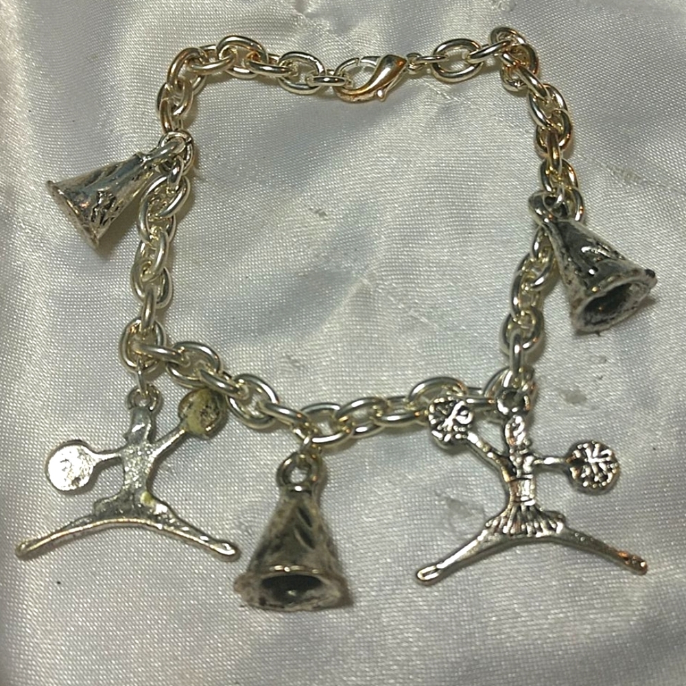 Beautiful~Vintage Silver Cheerleading Bracelet